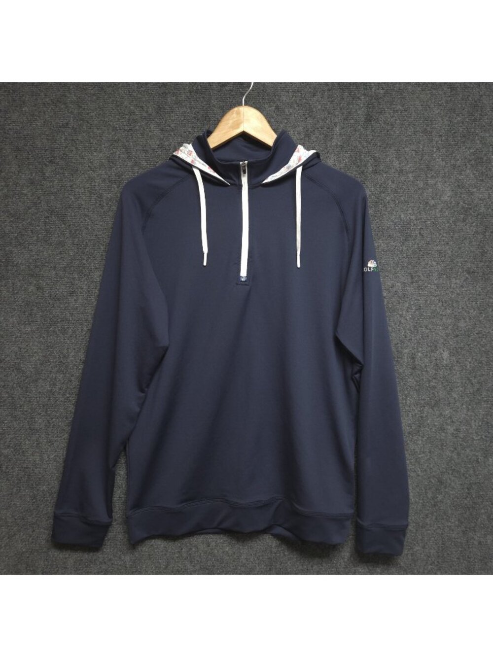 Swannies Hoodie Mens Medium Blue VanDyke NBC Golf Now 1/4 Zip Pullover Casual
